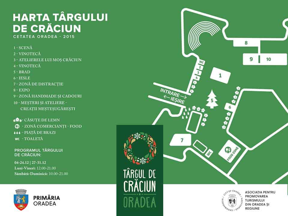 Harta Targul de Craciun Oradea 2015